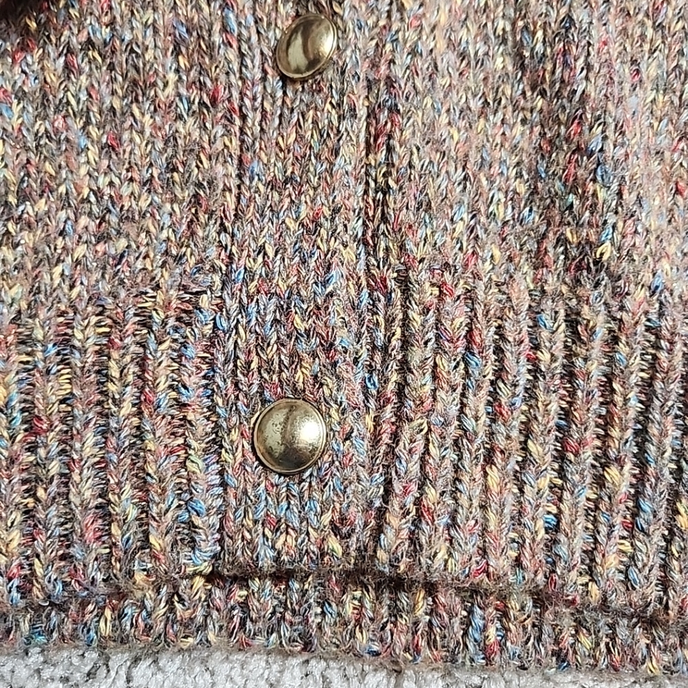 House of Harlow 1960 Brown Knit Fringe Shawl Cardigan Sweater - Size XL - Picture 4 of 9